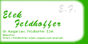 elek feldhoffer business card